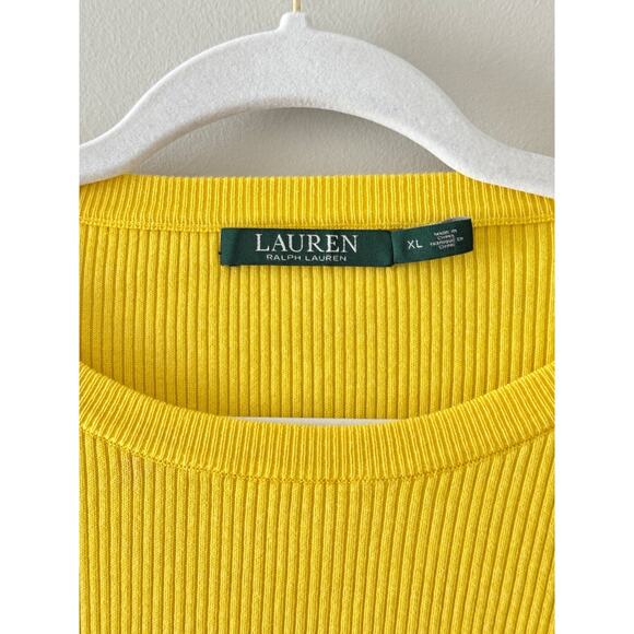 Lauren Ralph Lauren Ribbed Sweater Size XL Crewneck Long Sleeves Gold Buttons - Picture 7 of 9